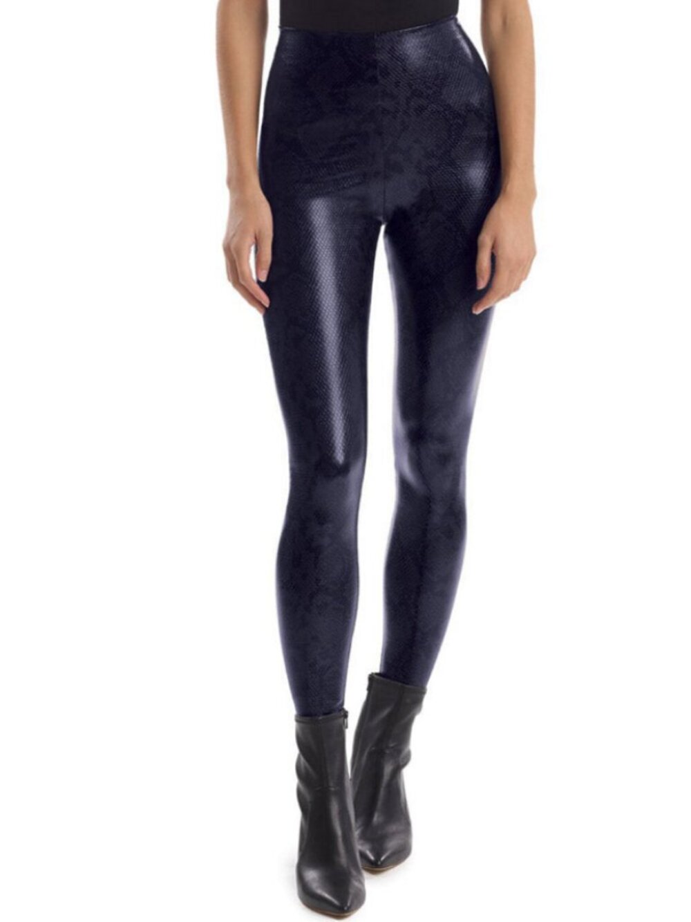 Commando Sz. S NWT Navy Snake Faux Leather Animal Print Legging